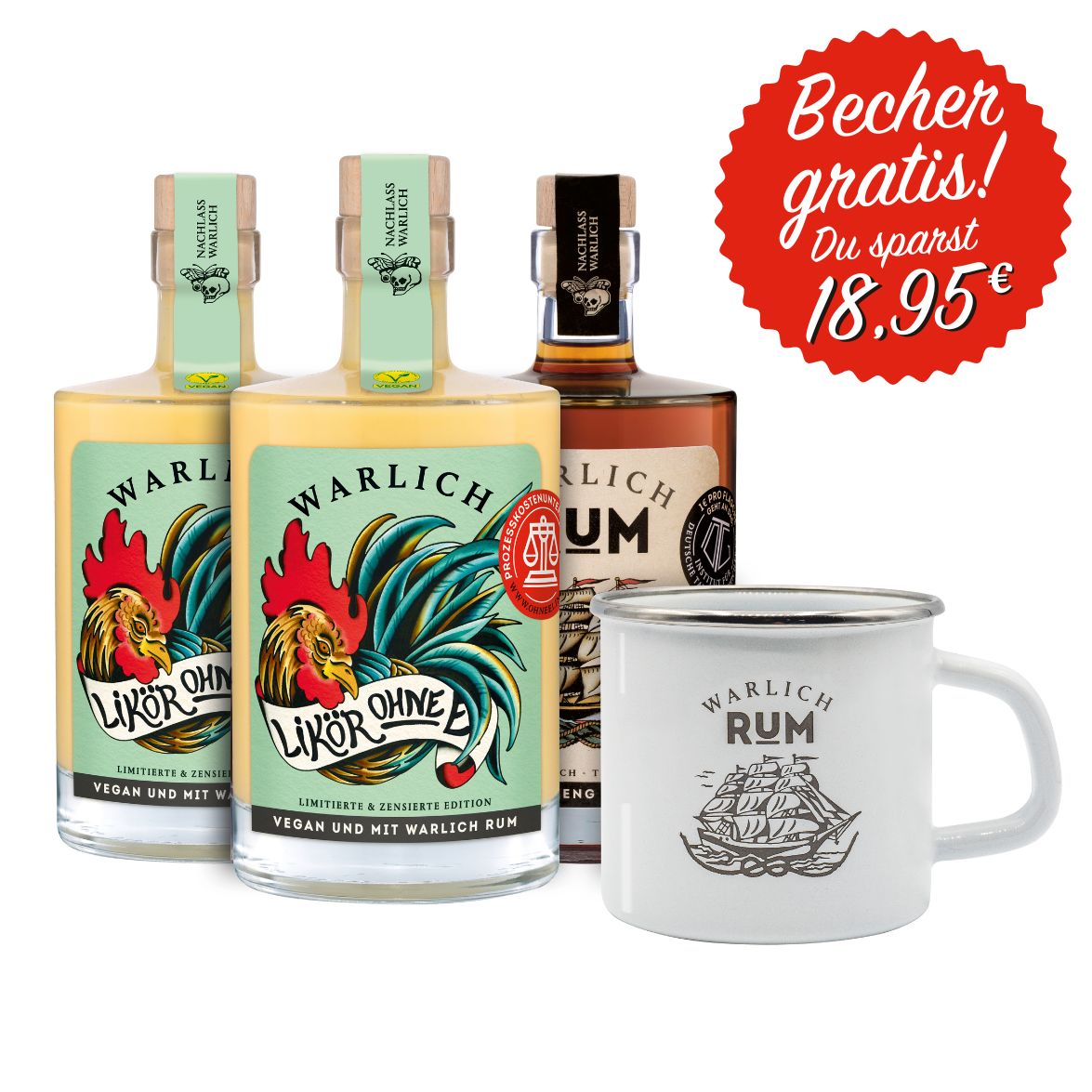 BECHER-SET LIKÖR OHNE EI, LIMITIERTE & ZENSIERTE EDITION