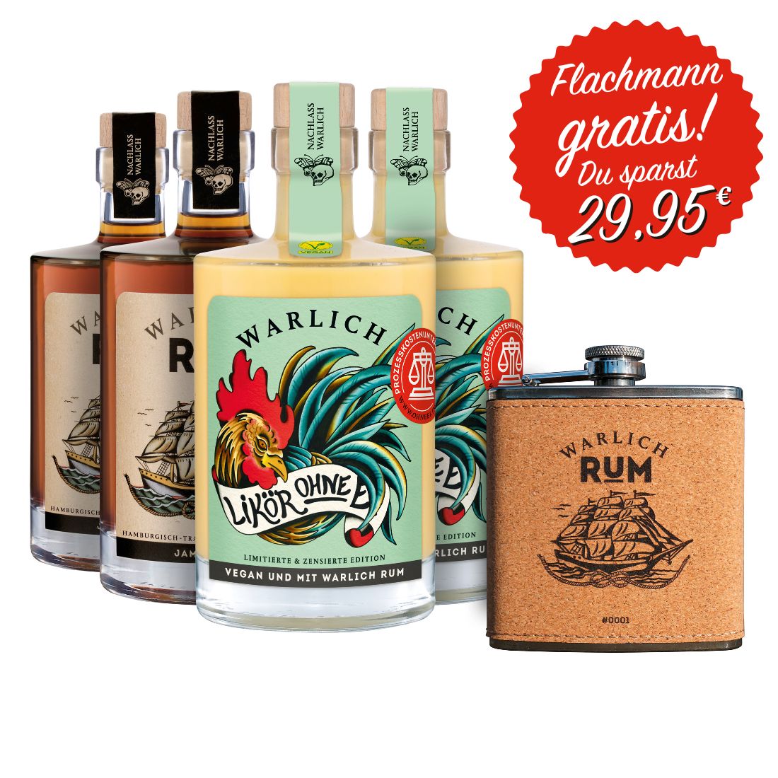 FLACHMANN-SET LIKÖR OHNE EI, LIMITIERTE & ZENSIERTE EDITION